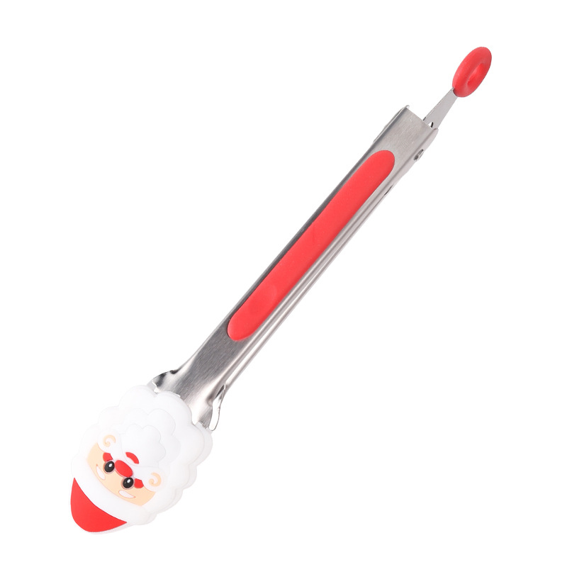 8'' Kids Mini Silicone Tongs Spatula Christmas Serving Tongs