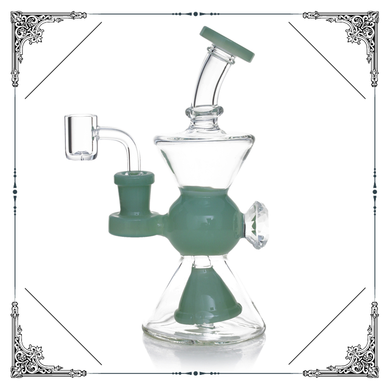 Wholesale Showerhead Perc Small Glass Recycler Smoking Water Pipe DAB Oil Rig Oil Burner