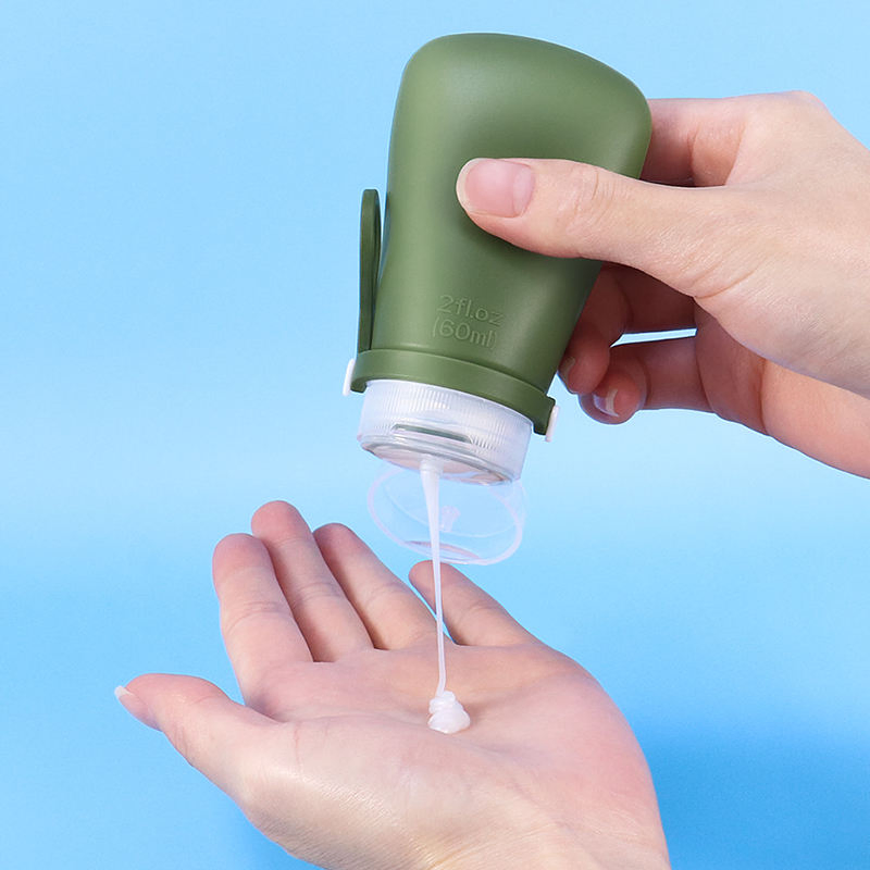 Food Grade Platinum Silicone Squeeze Travel Set Bottles for Toiletry