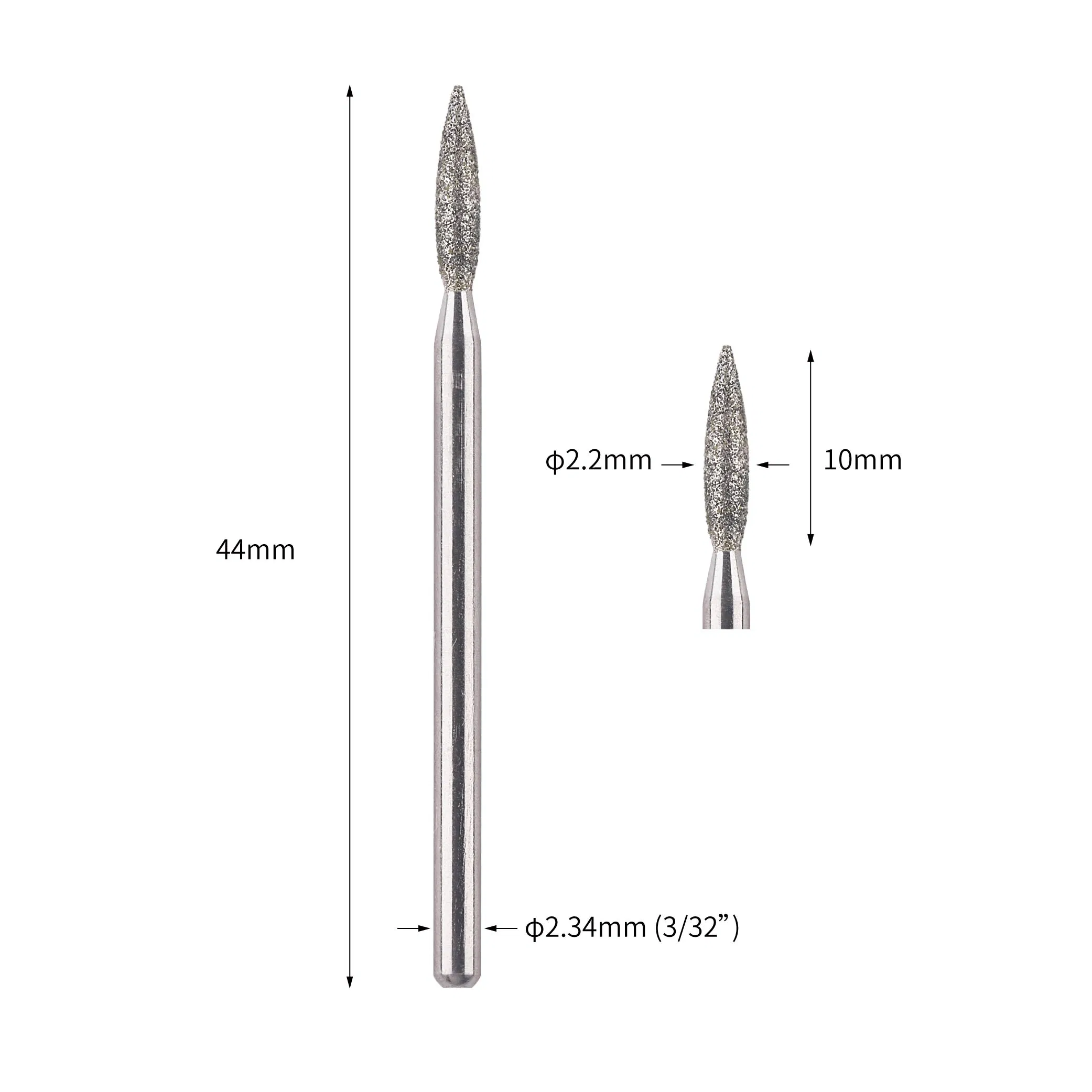 Flame Shape Cuticle Clearning Russian Dry Manicure Diamond Nail Drill Bits