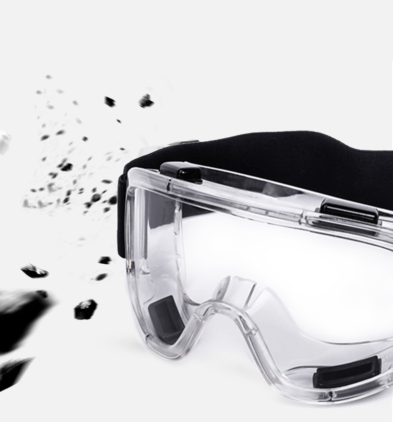 CE En166 Wide Vision PC Lens Anti Fog Transparent Protective Spectacles Industrial Safety Goggles