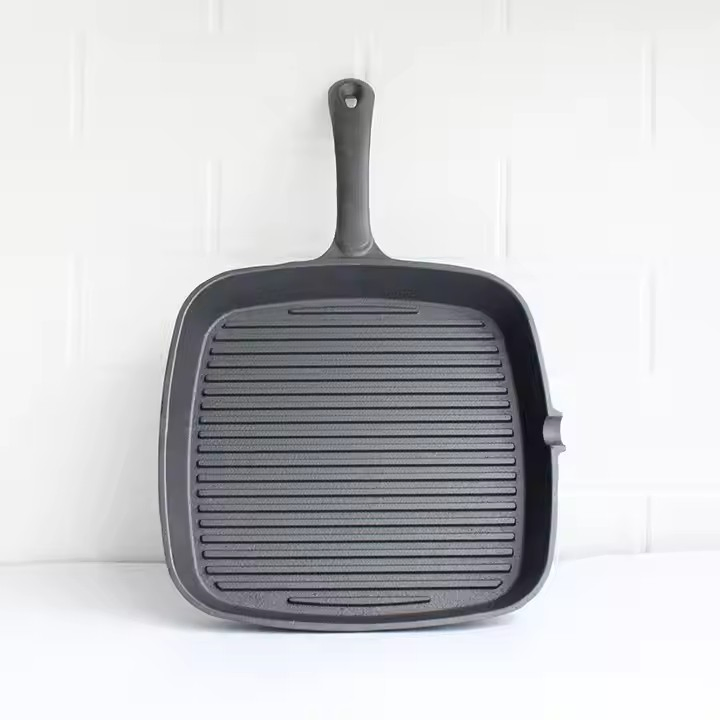 Hot Sale Pre-Seasoned Cast Iron Square Grill Pan BBQ Grill Skillet Steak Frying Pan