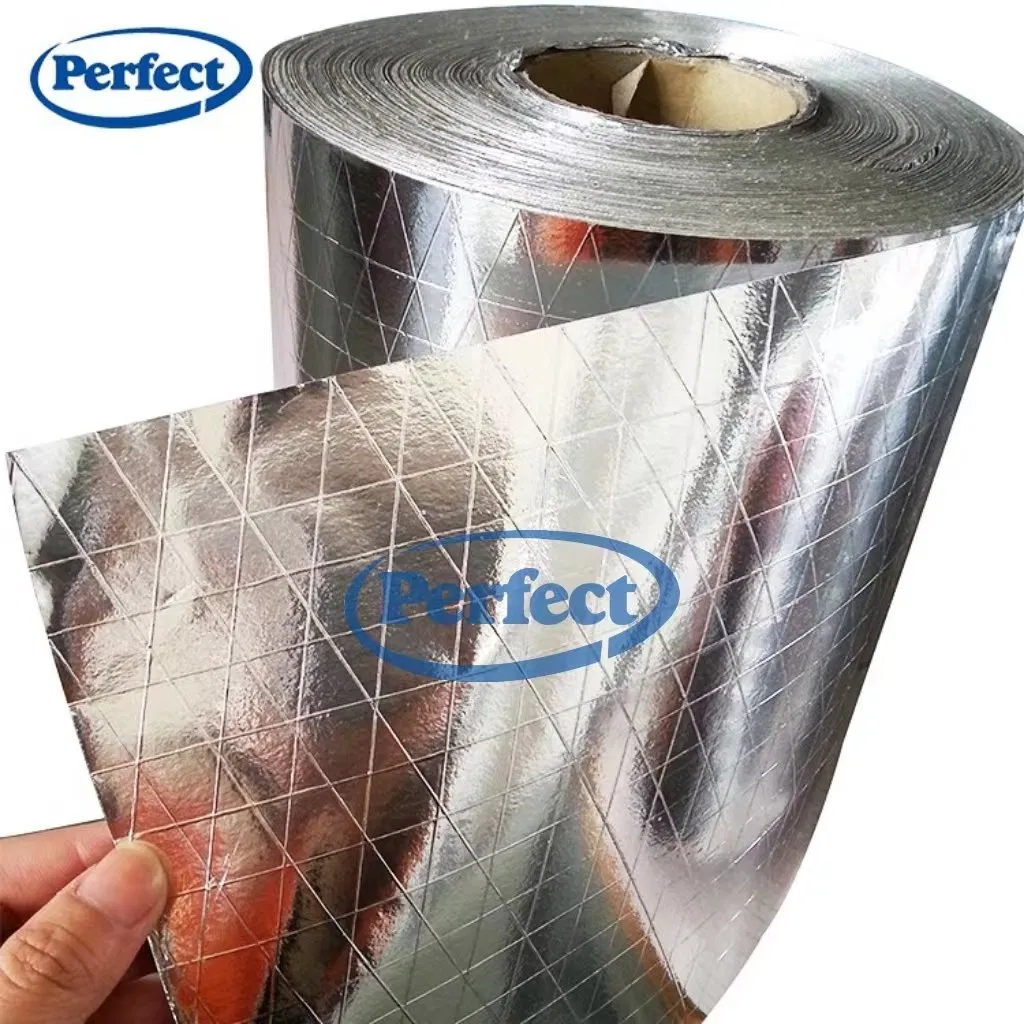 Perfessional Thermal Foil Supplier Reinforced Aluminum Foil Double Sided Alu Foil Scrim Kraft Foils