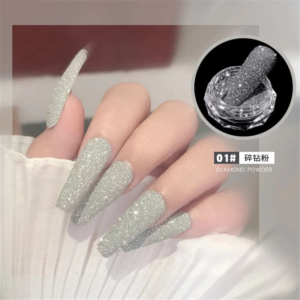 Private label New Designs Colorful Glitter Diamond Nail Acrylic Powder for Nail Beauty Nail Art