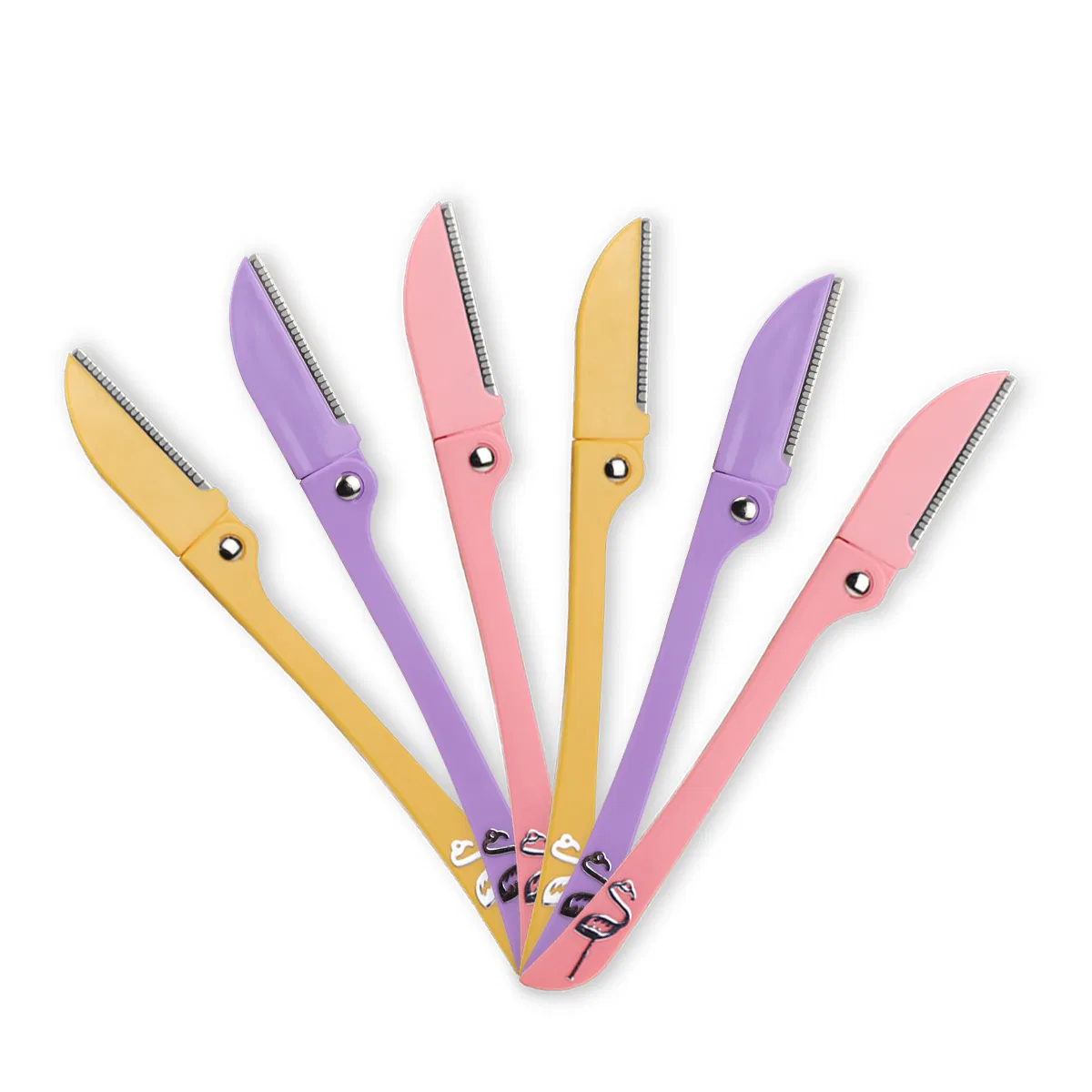 Premium Stainless Steel Eyebrow Razor with Folding Handle