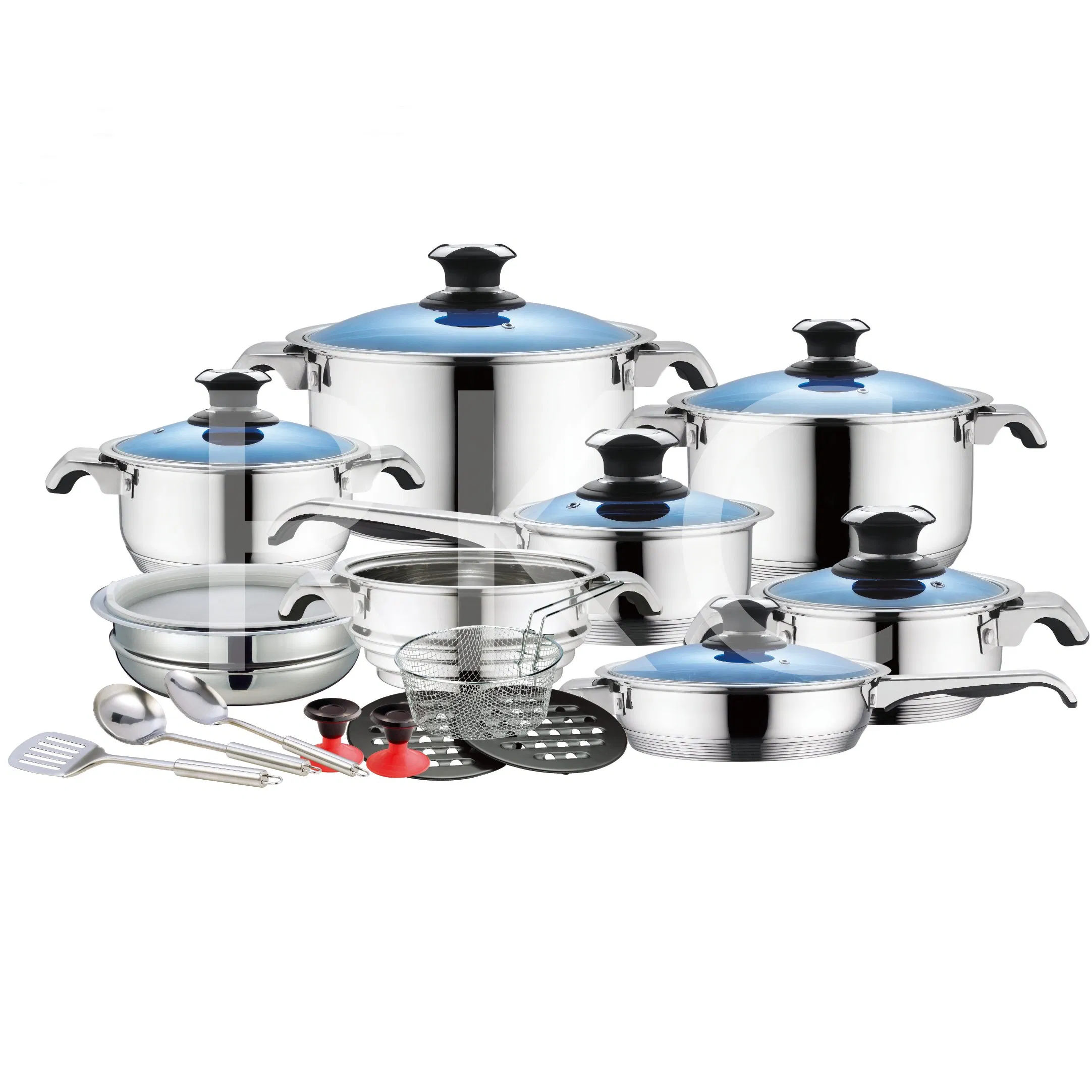 24/25/30 PCS kitchen Stainless Steel Cookware Set with Kitchen Tool