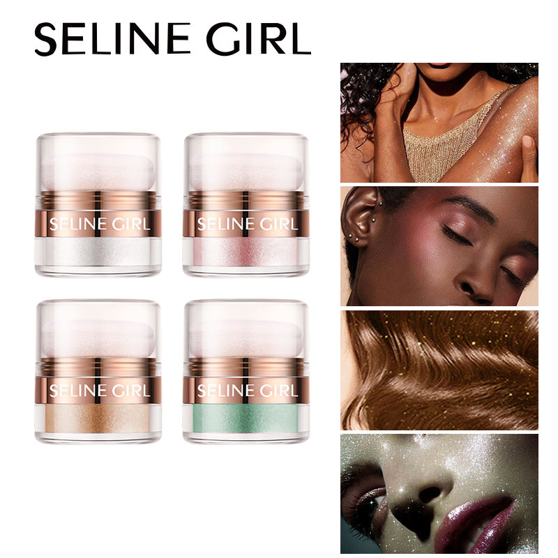 Seline Girl 4 Colors Fairy Patting Loose Powder Highlighter Body Glitter