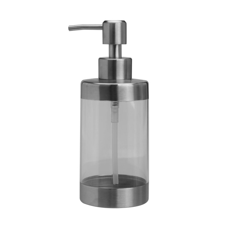 Good Quality Free Sample Plastic Liquid Soap Bottle with Stainless Steel Lotion Pump