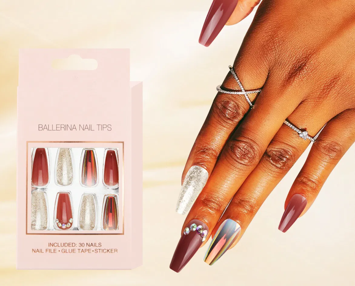 Wholesale Press on Nails, Full Cover Artificial Fingernails for Women Girl