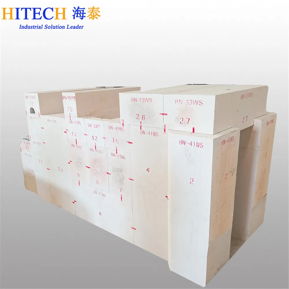 China High Thermal Resistant Bonded Azs Bricks for Flat Glass Tempering Furnace