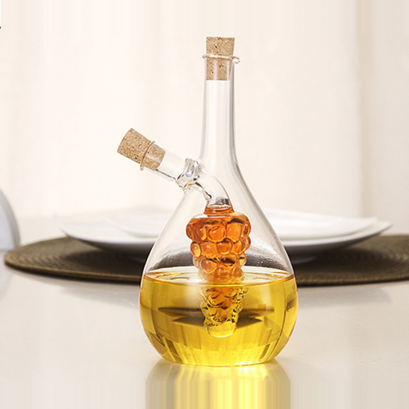 Handmade Heat Resistant 100ml 200ml 300ml Wooden Silicone Cap Oil Glass Bottle