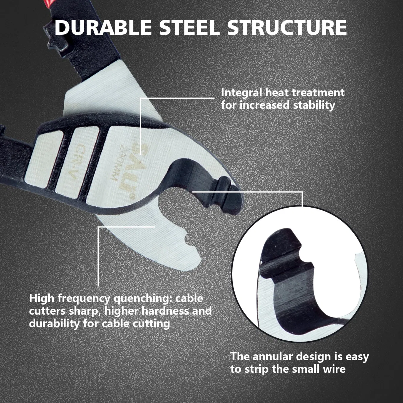 Кусачки Sali 250 мм для кабеля, хром-ванадиевая сталь