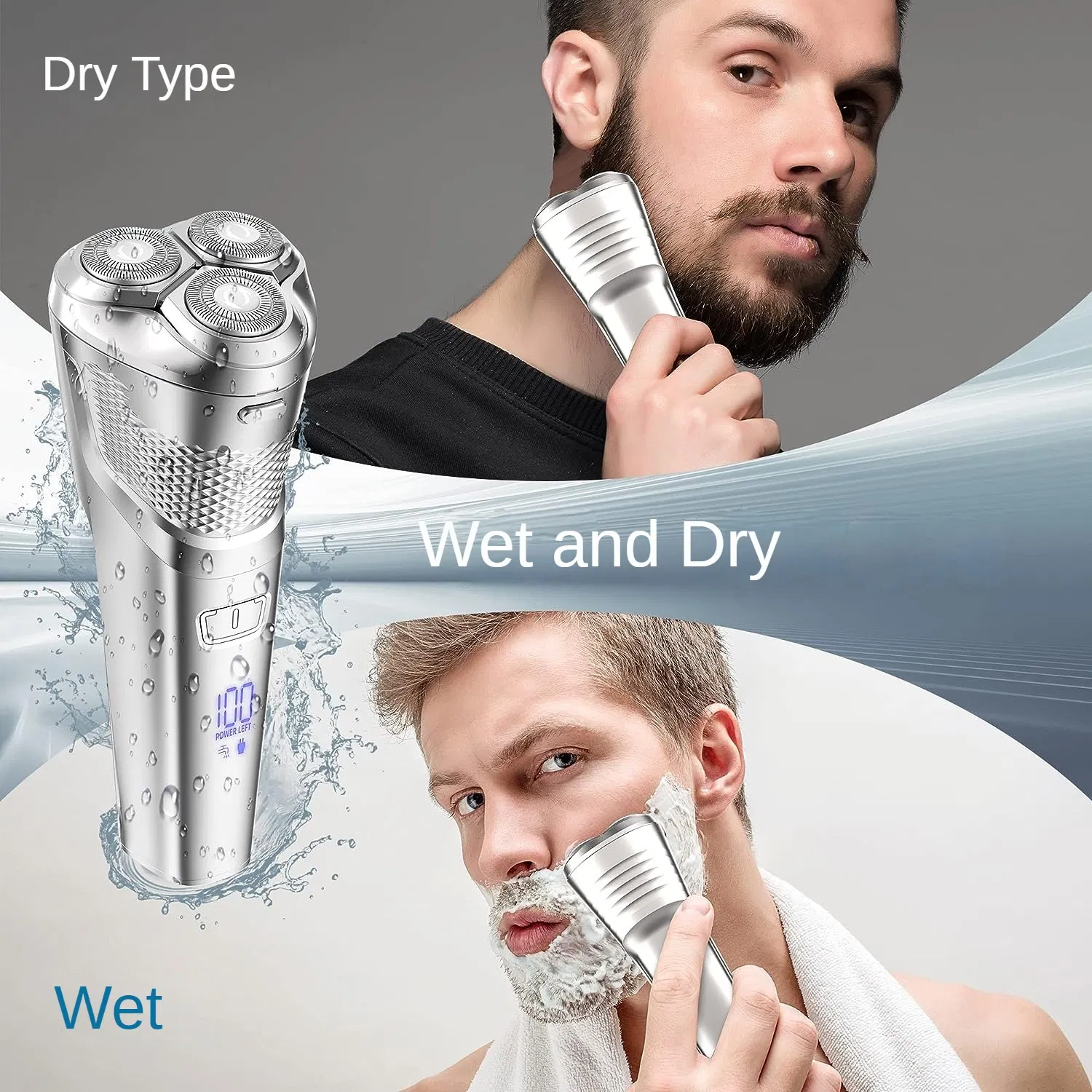 Portable Men Barber USB Steel Stainless 3D Shaver Hair Trimmer Razor