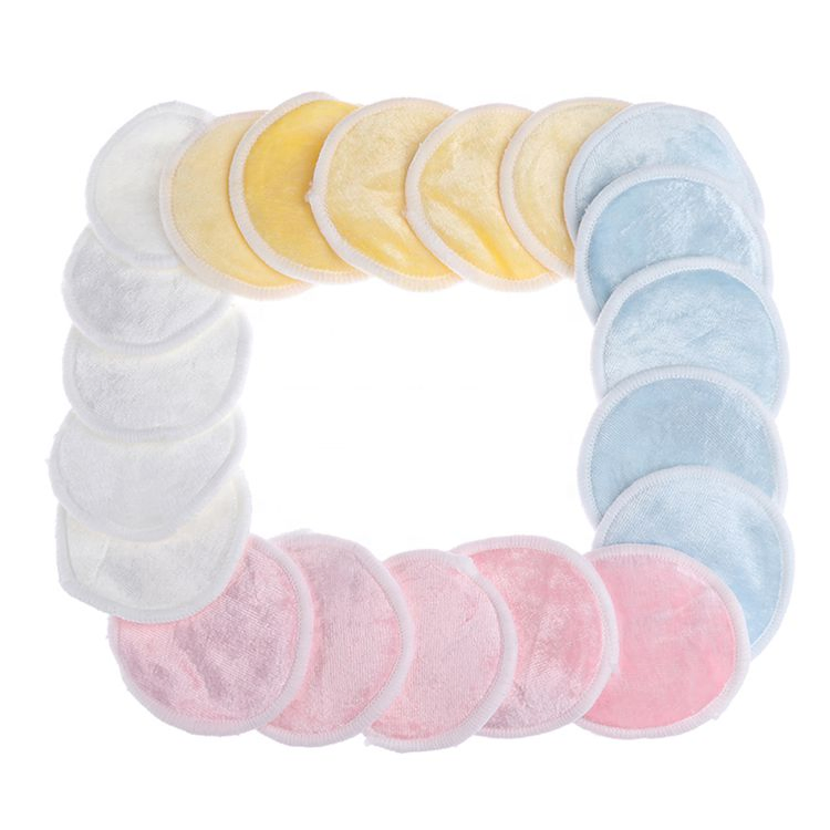 Eco Friendly Natural Washable Bamboo Velvet Make up Remover Pads