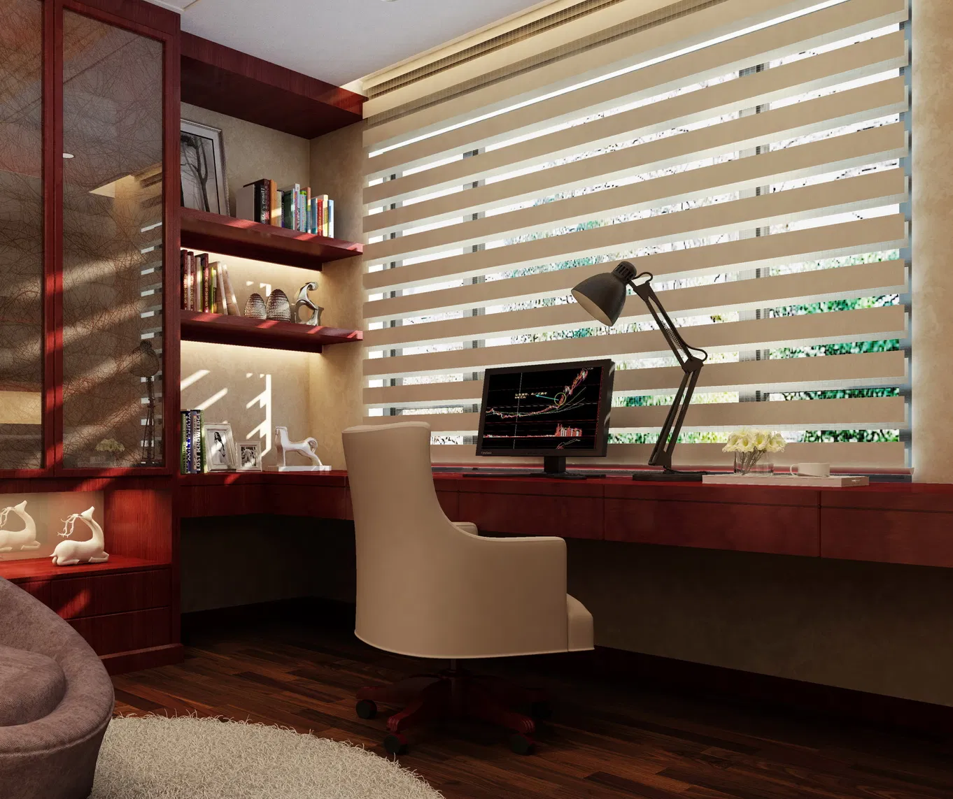 Wholesale Window Blinds Polyester Fabric Dustproof Zebra Roller Blind