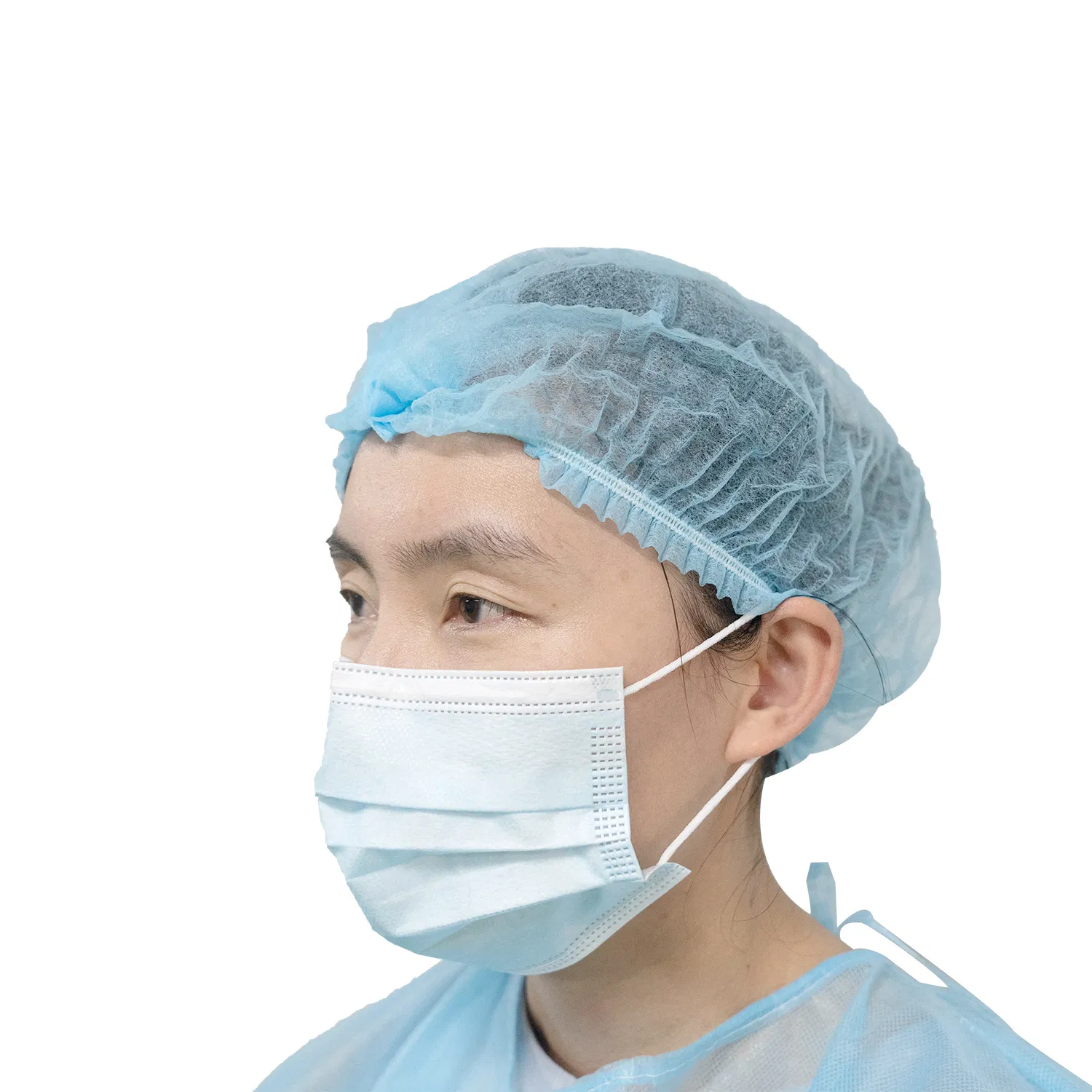 Dispsoable Nonwoven 15GSM Double Stitched 21" Mop Cap