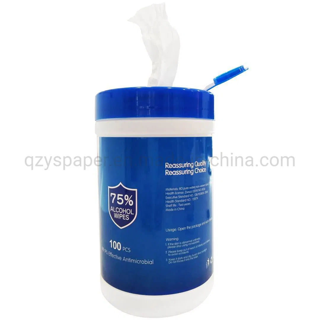 Antibacterial 50PCS 80PCS 100PCS Barrel Package Wipes Sanitizer Disinfectant Hygiene Hand Cleaning Baby Cleaning Wet Sterile Wipe for Hospital Public Place