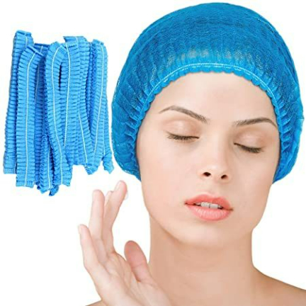 Surgical Nurse Bouffant Cap Nonwoven Clip Cap Disposable Head Cover Mob Cap