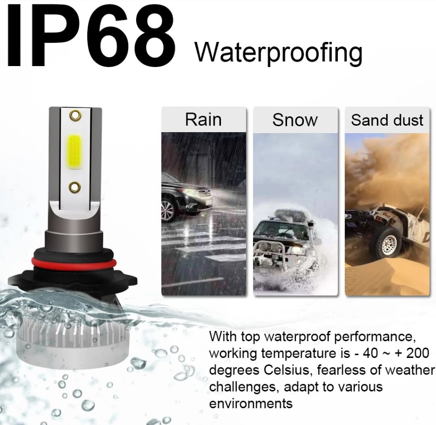 Светодиодная лампа H4 H7 30W для авто, без вентилятора