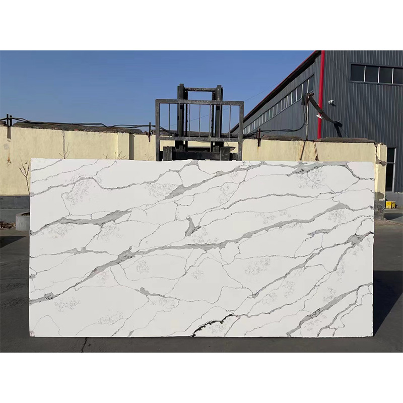 Wholesale Artificial Marble Calacatta Series White Quartz Big Slabs Stone Construction Decoration for Countertop/Bathroom Wall Tiles/Vanity Top Building