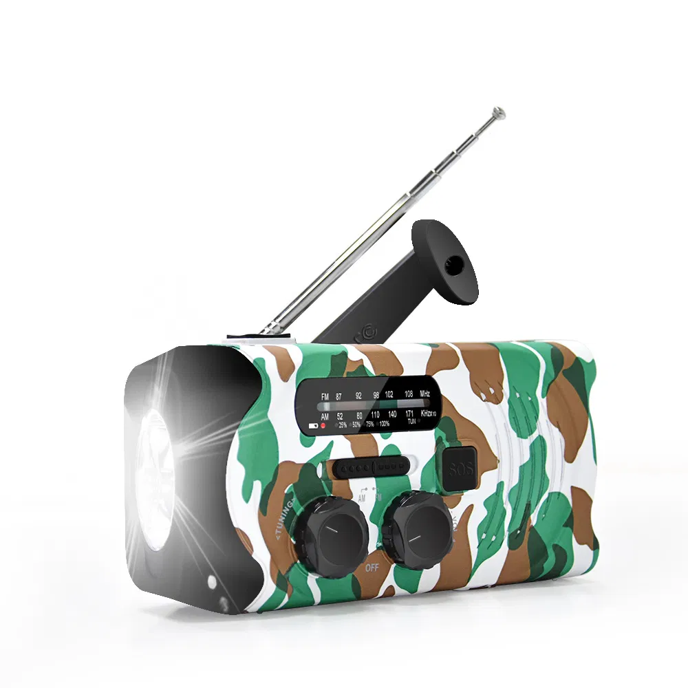Multifunctional Portable Hand Home Radio Solar with Crank Dynamo Powered Am/FM/Noaa Weather Radio Use Emergency LED Flashlight