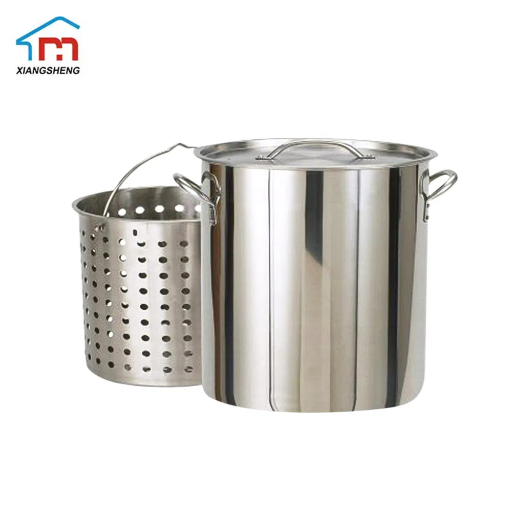 Xiangsheng Stainless Steel Crawfish Seafood Cooking Pot with Basket Set