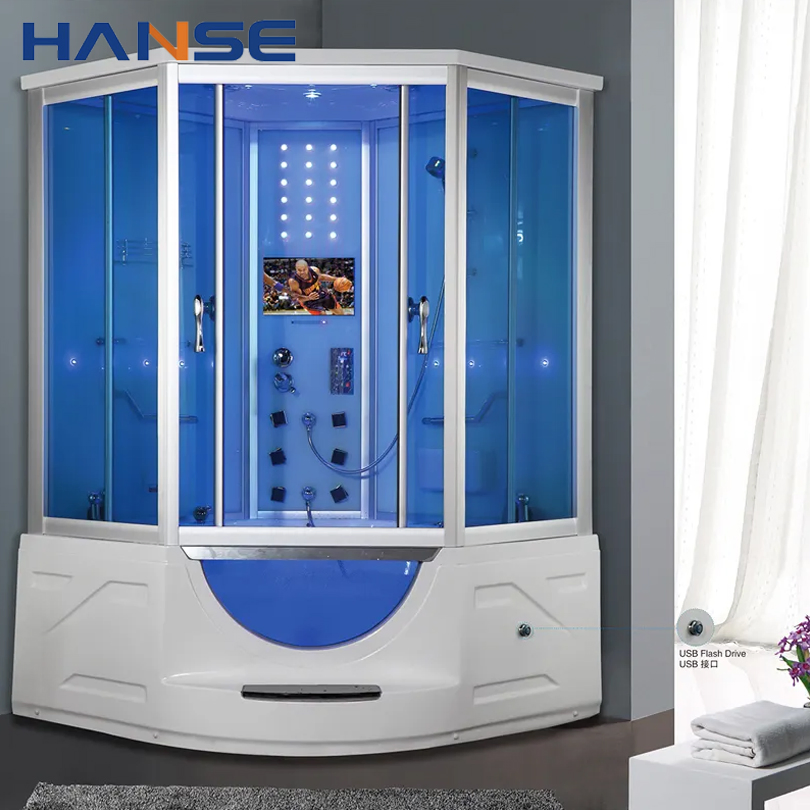 Complete Large One Set Glass Closed Corner for Bathroom FM Radio Steam Whirlpool Shower Room Hydro Massage Shower Cabin