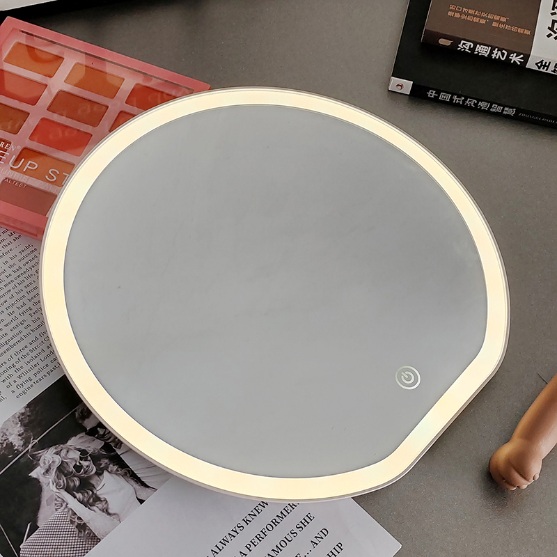 Portable Foldable Desktop Round LED Mini Makeup Mirror