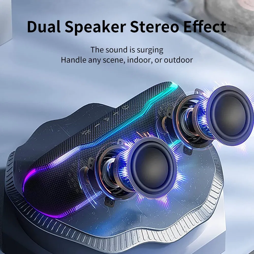 Cyboris F10 Tws Bluetooth Speaker Ipx7 Waterproof 25W Extra Bass Subwoofer with RGB Light