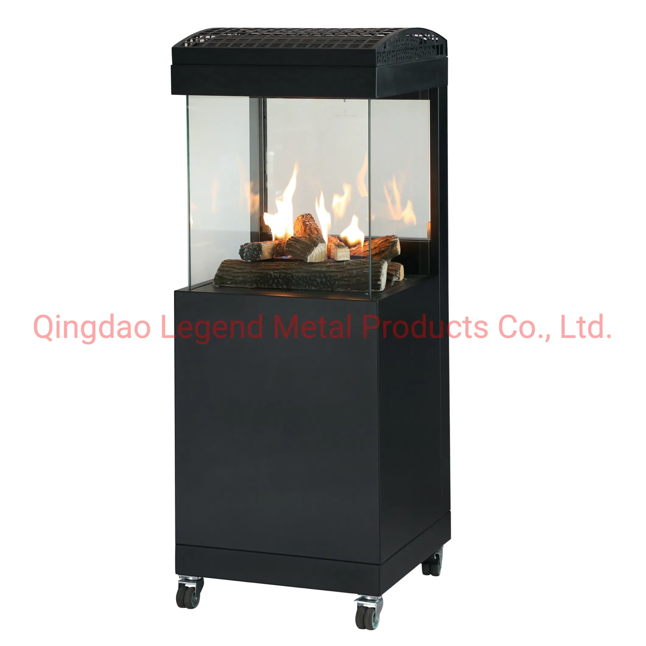 Free Standing Outdoor Use Gas Fireplace with Real Flame
