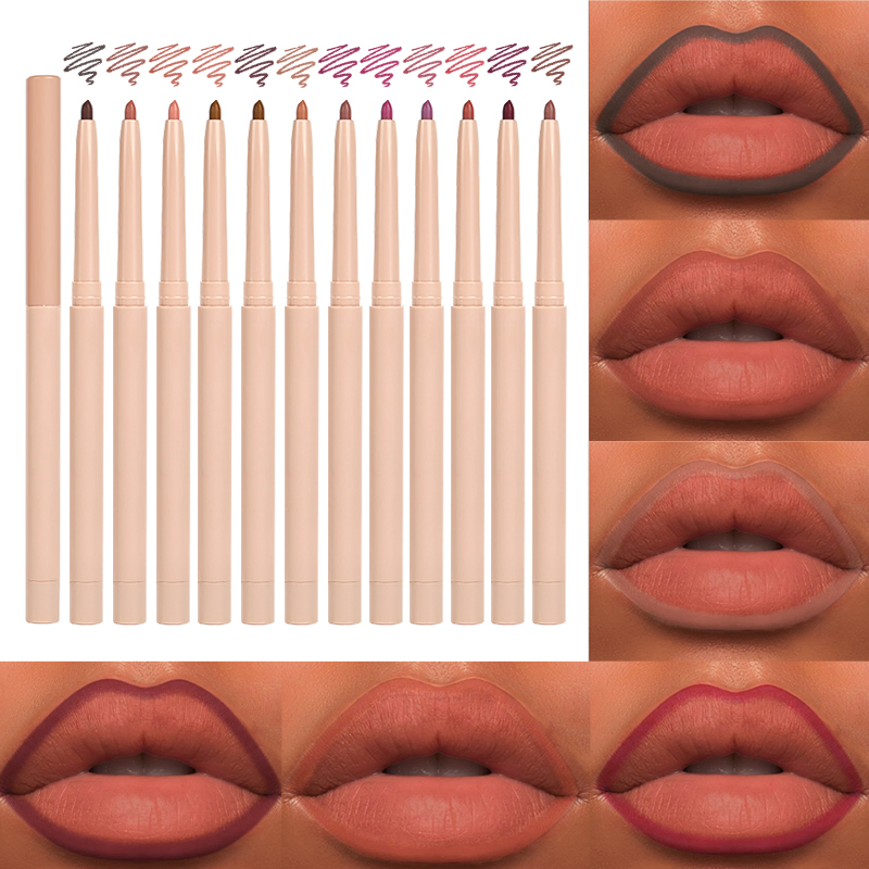 Private Label Cream Lipliner Wholesale 12 Colors Rotatable Lip Liner