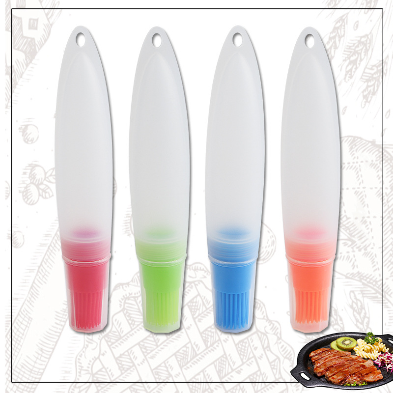 Силиконовая масленка-щетка с крышкой для гриля