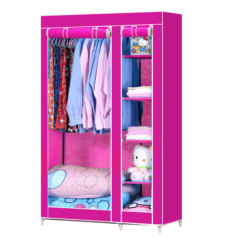Modern Wholesale Simple Thickening Reinforcement Polyester Cotton Fabric Steel Pipe Clothing Wardrobe