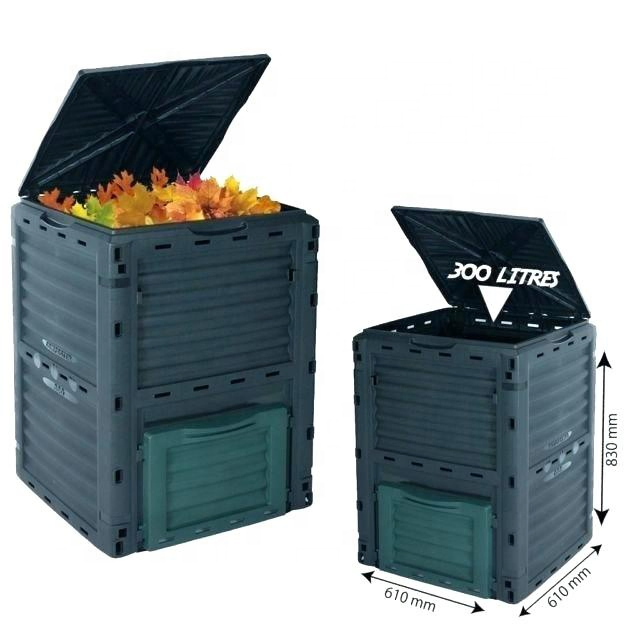 300L Plastic Compost Bin Backyard Composting, Garden 80-Gallon (300L) Composting