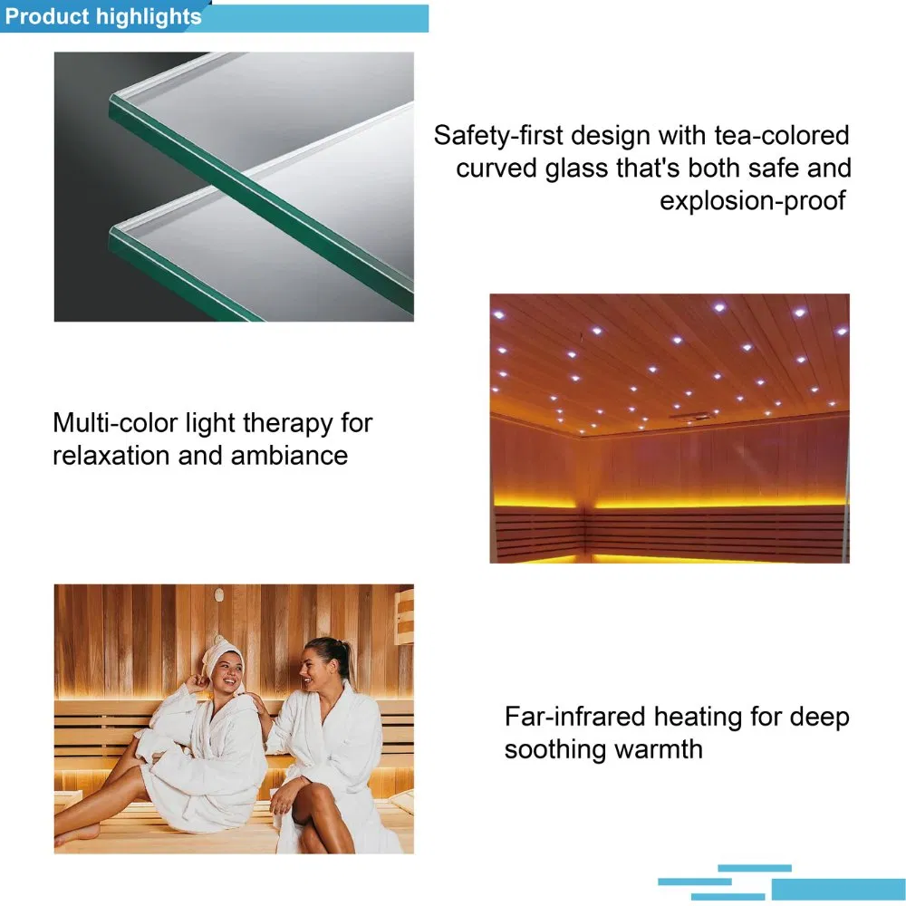 Люкс сауна-душ 5 персон из хемлока с сухим паром