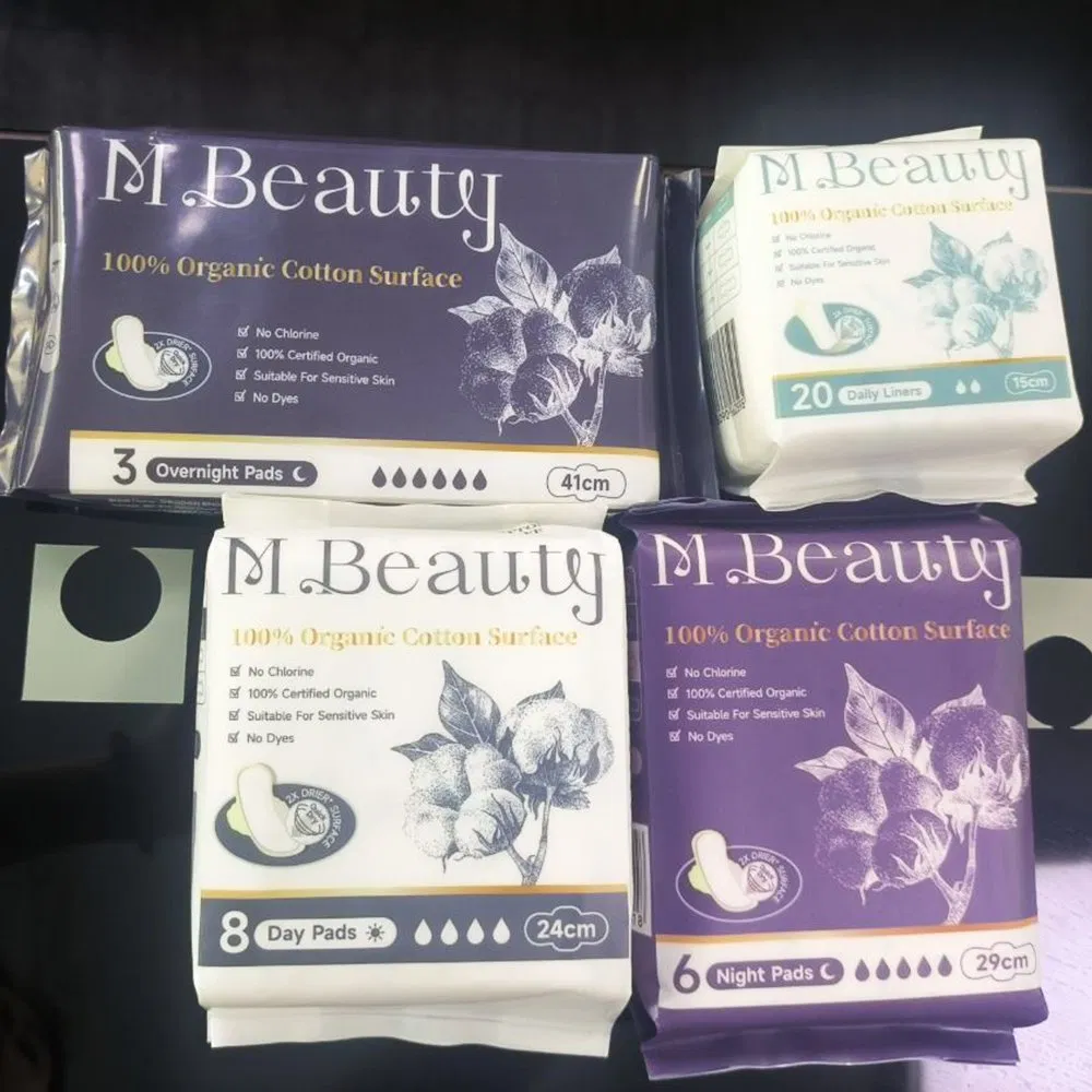 Best Seller 100% Organic Cotton Menstrual Feminine Sanitary Napkins Pads for Woman for M Beauty
