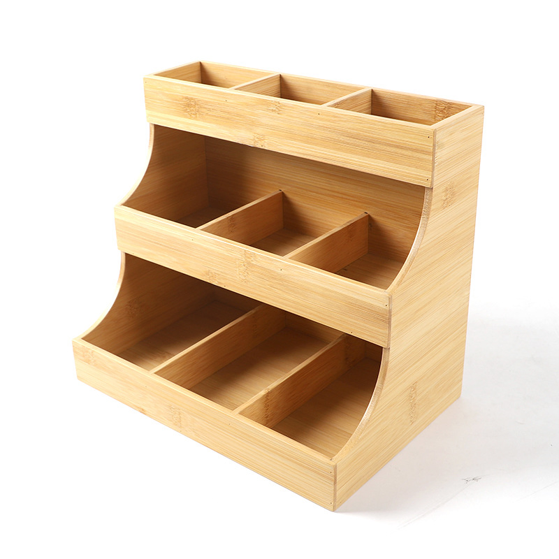 Bamboo Multi-Layer Seasoning Coffee Capsule Tea Bag Storage Household Multi-Functional Organizing Shelf