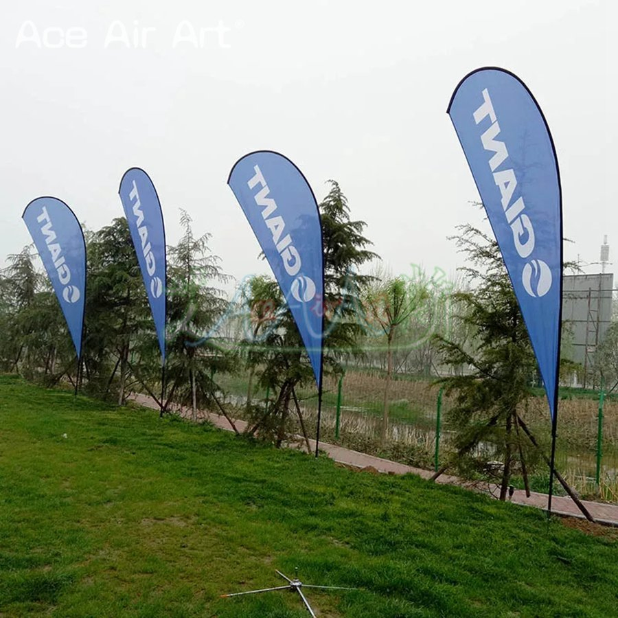Teardrop Beach Flag and Flagpole with Base Graphic Custom Printed Banner Outdoor Advertising Promotion Event Camping Decoration