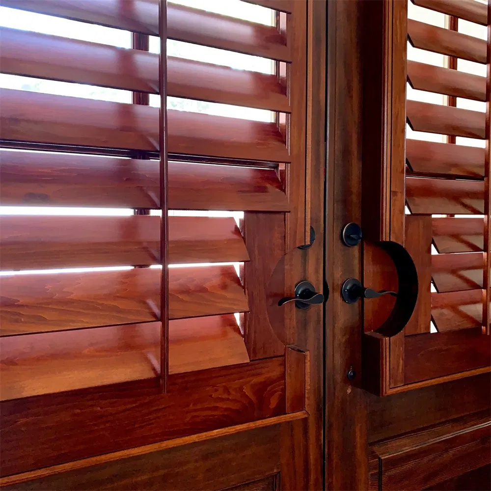 Brown Basswood Shutter Aluminum Solid Wood Window Shutter for Building