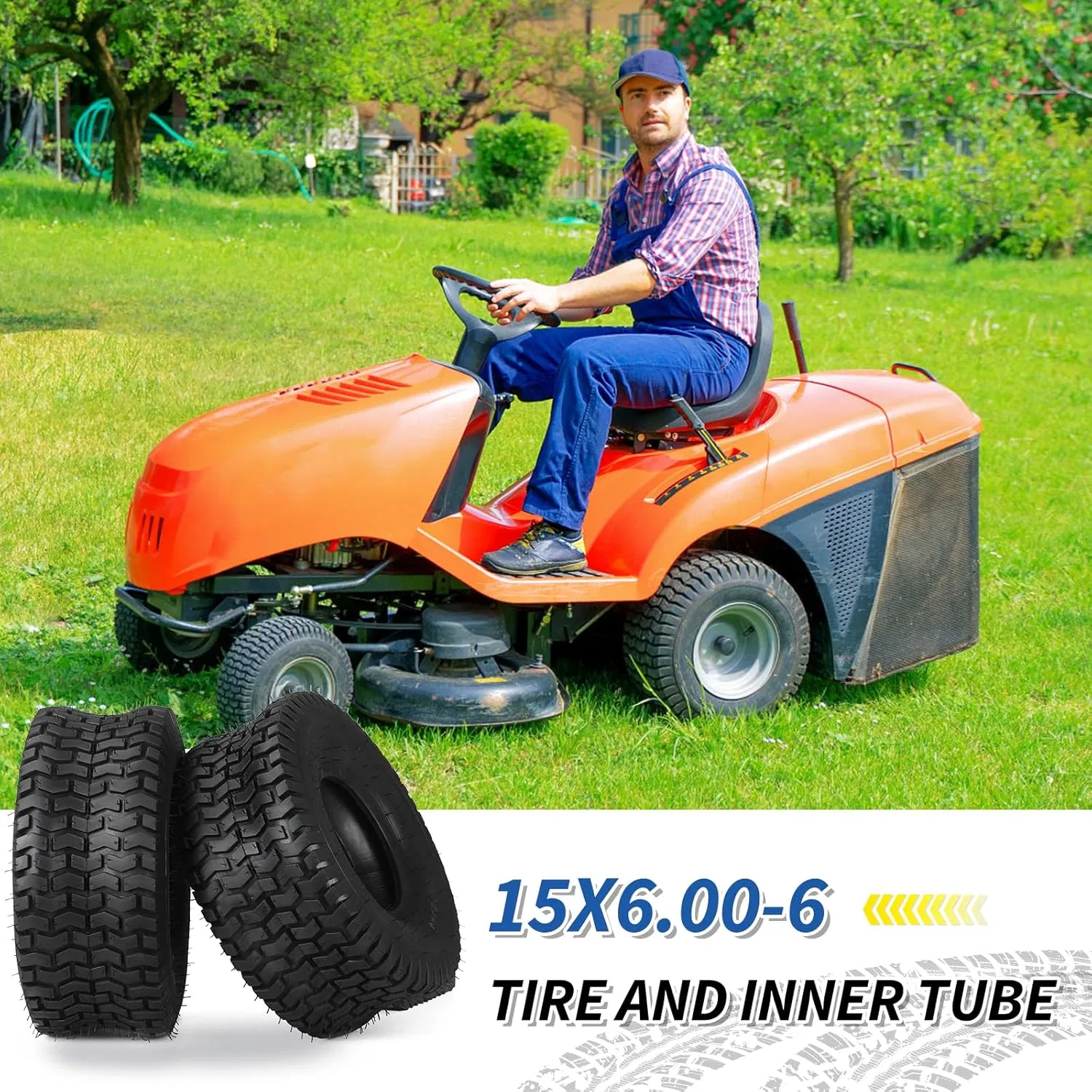 Шина и камера 15x6.00-6, 2 шт., с прямым вентилем TR-13