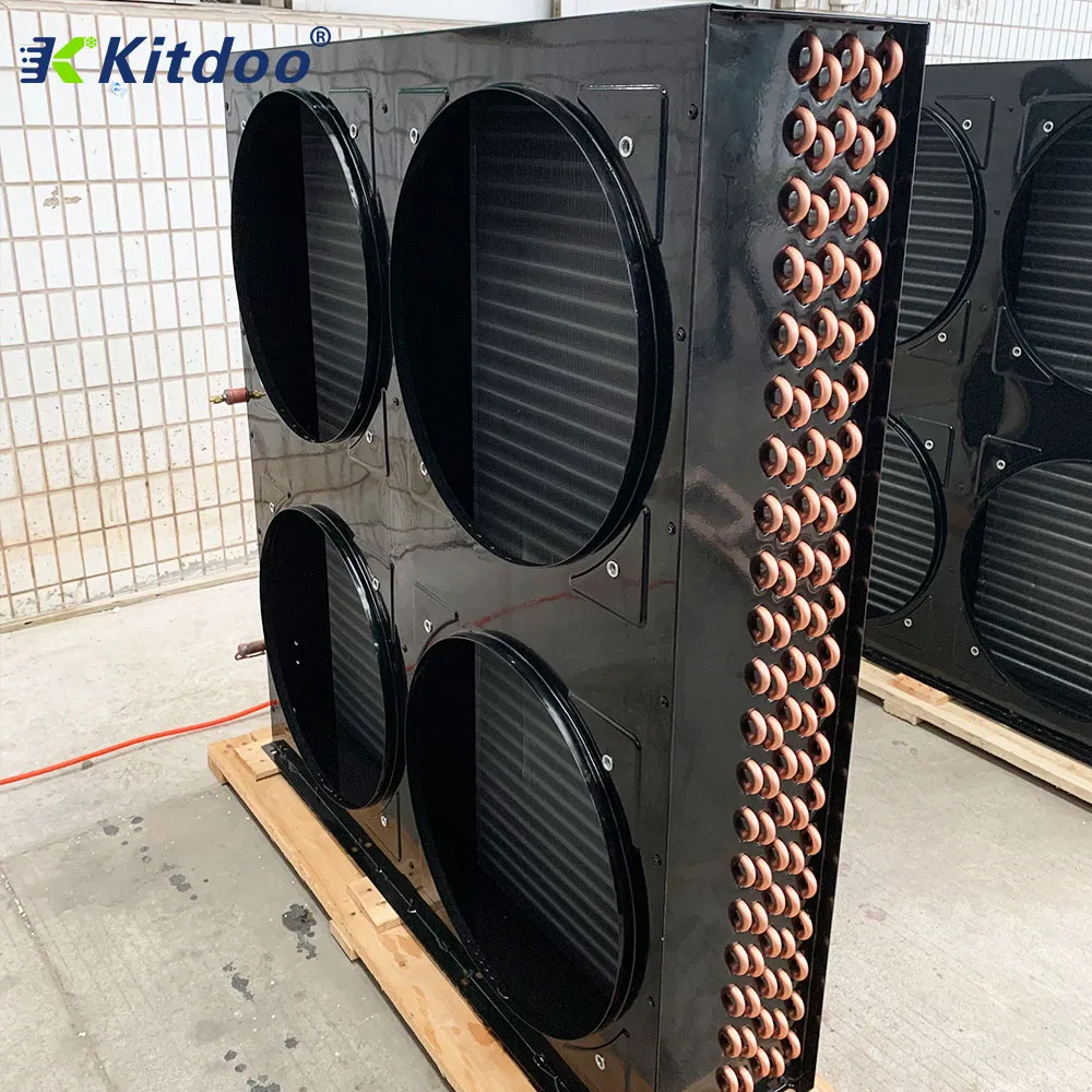 Heat Exchanger Hot Sale Copper Tube Air Cooled Condenser with Four Fans for Cold Room Refrigeration Condenser