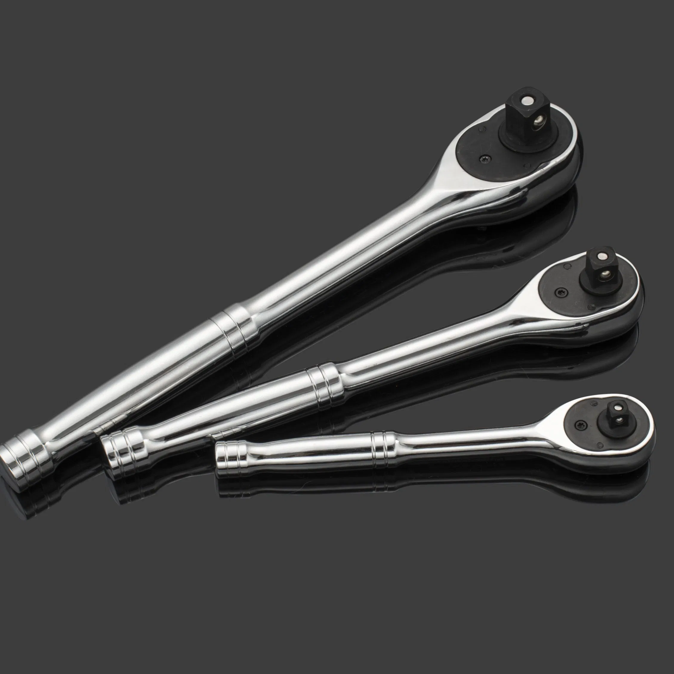 45 Tooth Straight Stubby Handle Ratchet Chromium Steel High Torque Ratchet Quick Release Button