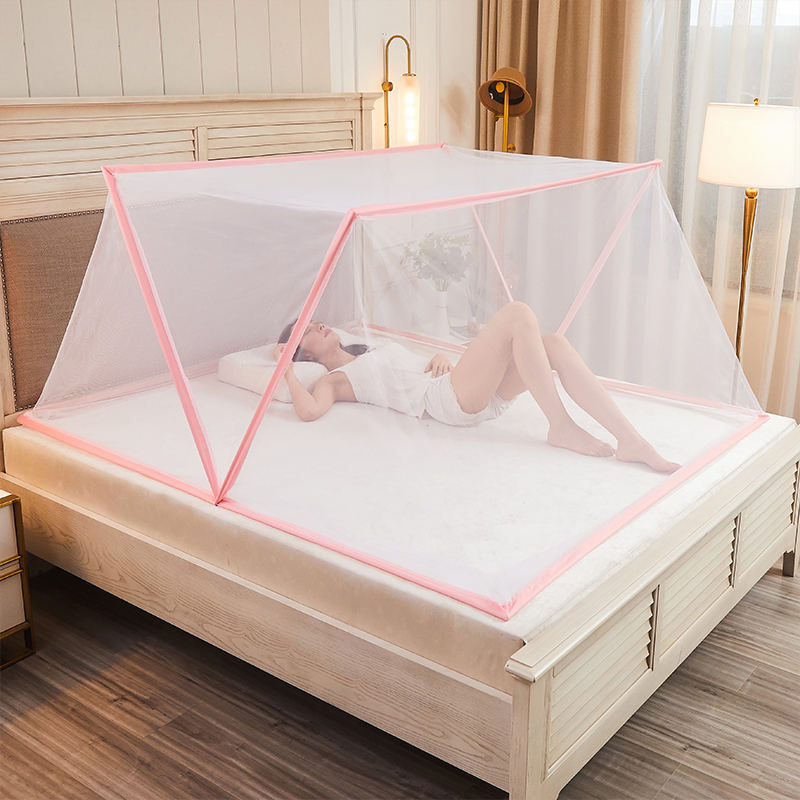 Convenient Folding Adult Mosquito Net & Bed Canopy for Student Dormitories No Installation Required No Bottom