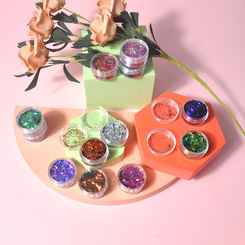 Non-Toxic Holographic Color Loose Glitter Flakes Cosmetic Face Hair Chunky Glitter