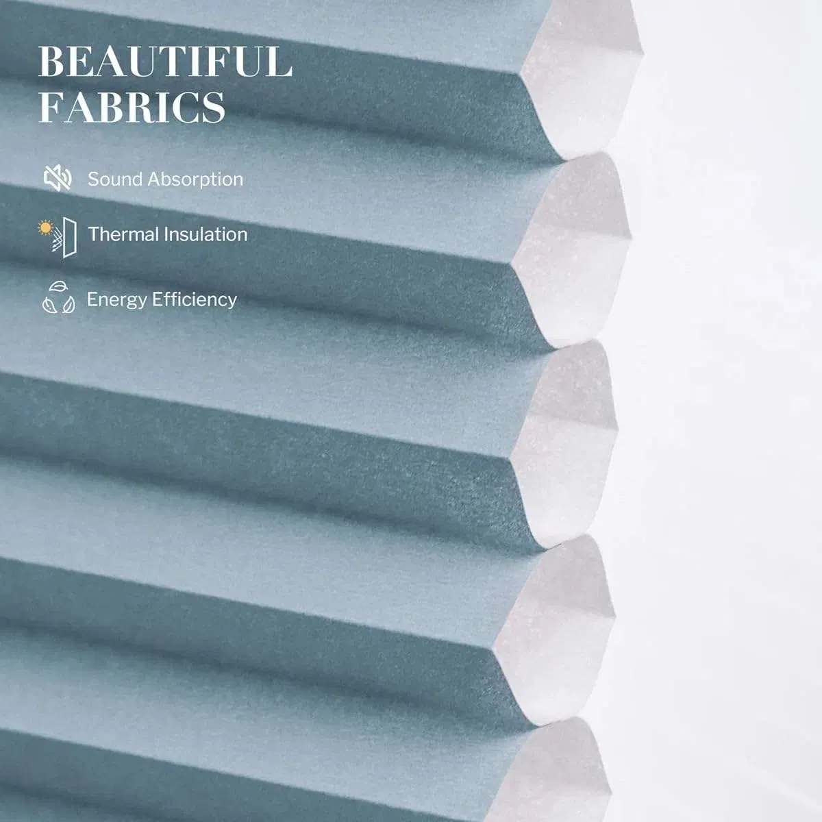 Luxurious Fashion Fabric Cellular Smart Control Irregular Honeycomb Blinds for Indoor Windows