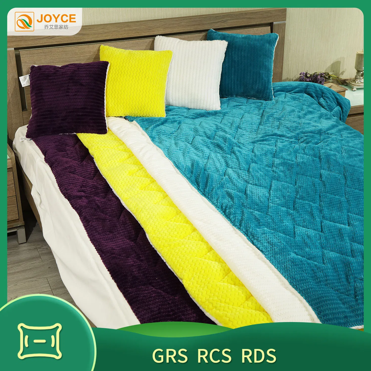 45*45 Breathable Comfortable Blue Yellow White Softness Flannel Pillow Cushion