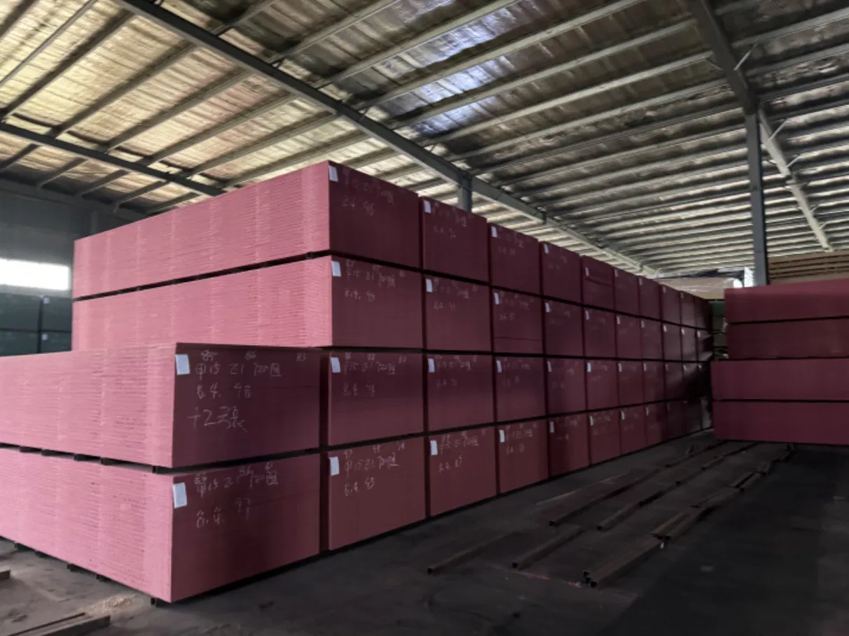 Red MDF Fireproof Resistant MDF Board for Building Material and Furniture