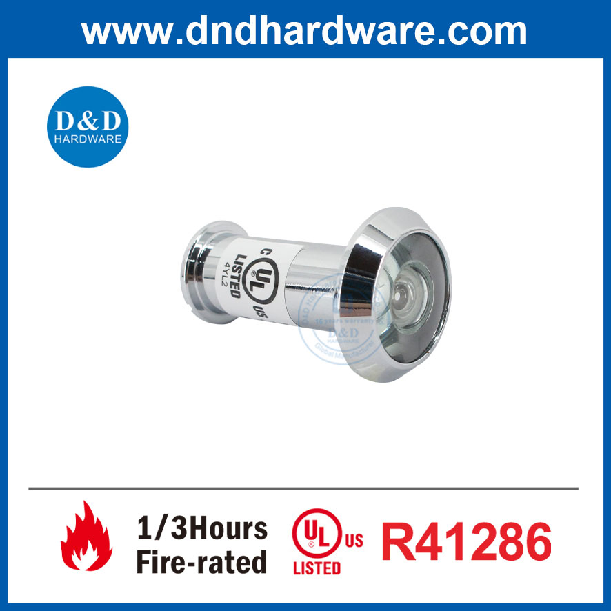 House Peephole UL Fire-Rated 180 Degree Door Eye Viewers with Glass Lens