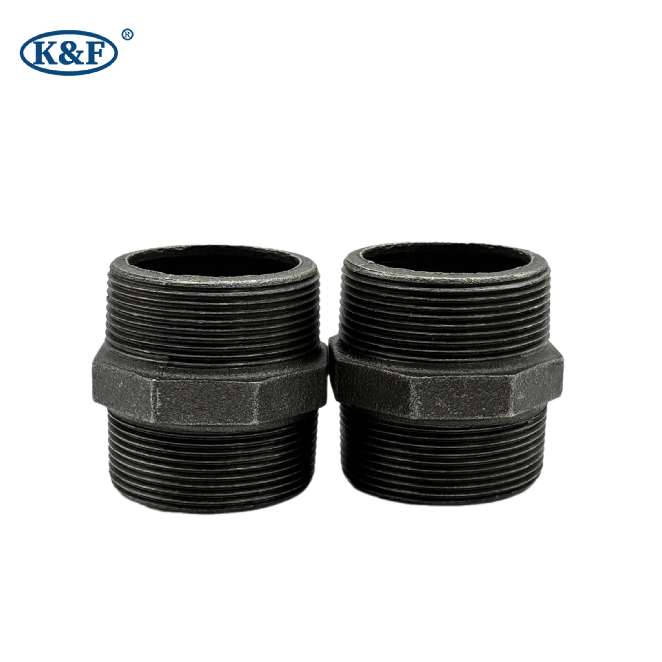 Kanaifu ASME Black Malleable Iron Thread Gi Galvanized Pipe Fitting Nipple for Water/Gas/Oil