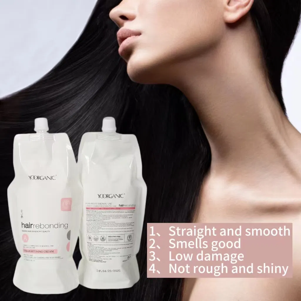 Professional Moisturizing Hair Straightening Perm Lotion Permanent Hair Rebonding Cream for Salon Use 1000ml*2